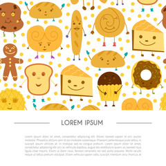 Vector cartoon bread characters