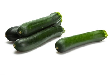 Fresh Courgettes Isolated on White
