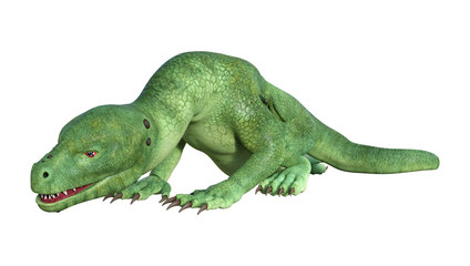 3D Rendering Fantasy Hatchling Dragon on White