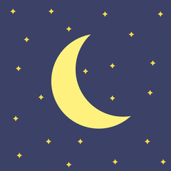 Obraz na płótnie Canvas moon and star vector icon