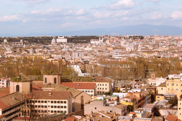Fototapeta na wymiar vista panoramica su roma dal gianicolo