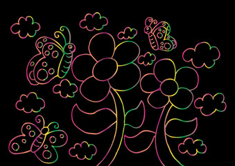 Two butterfly and nature.