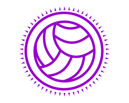 volley purple icon sport equipment tool utensil image vector