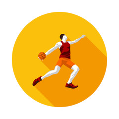 Fototapeta na wymiar basketball player flat icon with ball