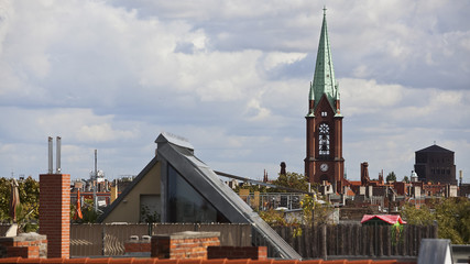 Berlin cityscape with a Chapel