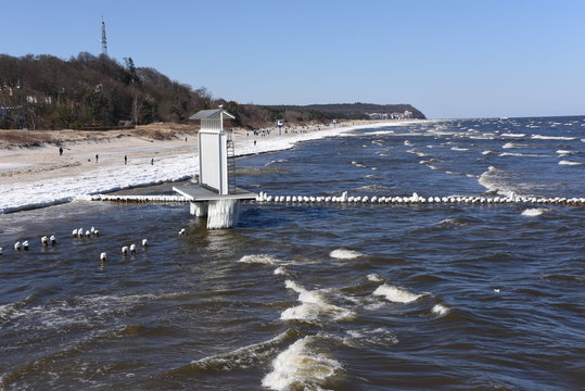 Insel Usedom, Heringsdorf, Bildleinwand der Fussball-EM