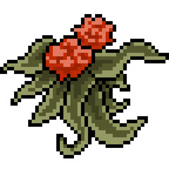 Obraz premium vector pixel art flower