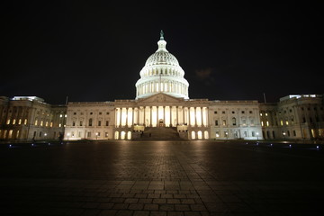 Fototapeta na wymiar washington dc Capitol hill at night