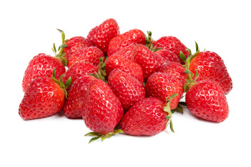 Fototapeta na wymiar Closeup shot of fresh strawberries. Isolated on white background.