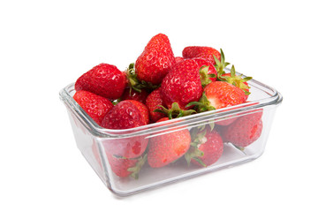 Closeup shot of fresh strawberries. Isolated on white background.