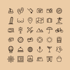 Travel and vacation icons