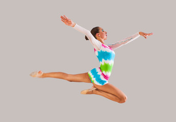 Naklejka premium Gymnast in studio