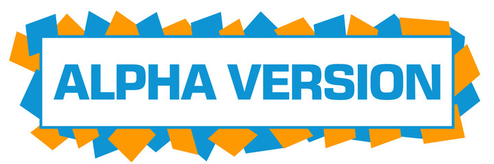 Alpha Version Blue Orange Random Shapes Horizontal 