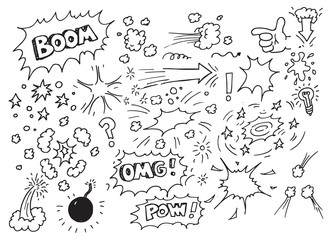 Fototapeta premium Hand drawn comic doodles