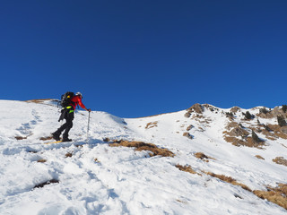 Fototapeta na wymiar Schneeschuhwanderung auf das Galtjoch in den Lechtaler Alpe