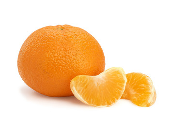ripe tangerine on a white background