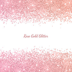 Rose gold glitter with color effect. Vector