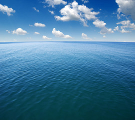 Blue sea water surface