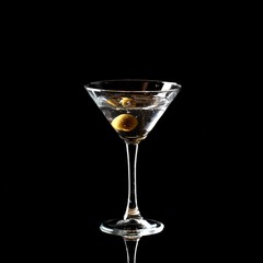 Martini Drink With Olive