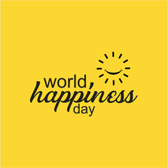 World Happiness Day Vector Template Design
