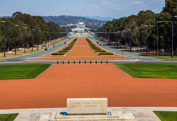 Fototapeta premium ANZAC Parade viewed from Australian War Memorial, Canberra, Australia