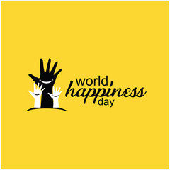 World Happiness Day Vector Template Design