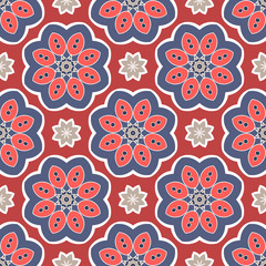 Abstract stylized floral seamless pattern. Hand drawn vector illustration