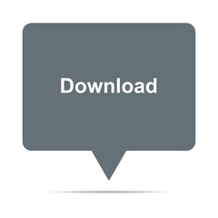 Graue Sprechblase mit Download