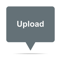 Graue Sprechblase mit Upload