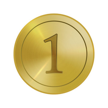 Gold Winner Medal Template Vector Illustration