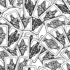 seamless background of the old playing cards