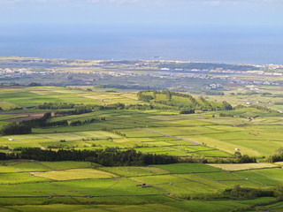 Fototapeta na wymiar View from Serra do Cume, Terceira Island, Azores, Portugal