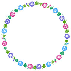 朝顔のフレーム　丸