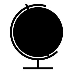 Globe icon black color illustration flat style simple image