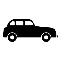 Retro car icon black color illustration flat style simple image