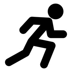Run man icon black color illustration flat style simple image