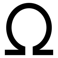 Symbol omega icon black color illustration flat style simple image - obrazy, fototapety, plakaty