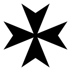 Maltese cross icon black color illustration flat style simple image