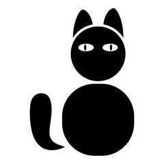 Cat icon black color illustration flat style simple image