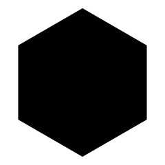 Hexagon icon black color illustration flat style simple image