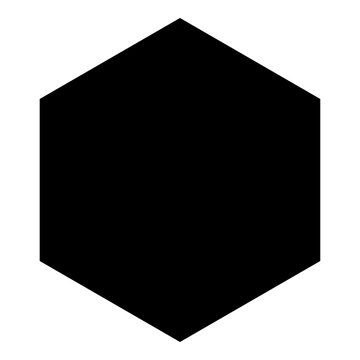 Hexagon icon black color illustration flat style simple image