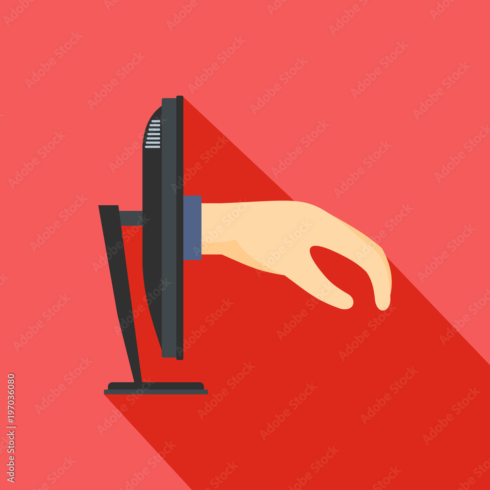 Poster hacker icon. flat illustration of hacker vector icon for web