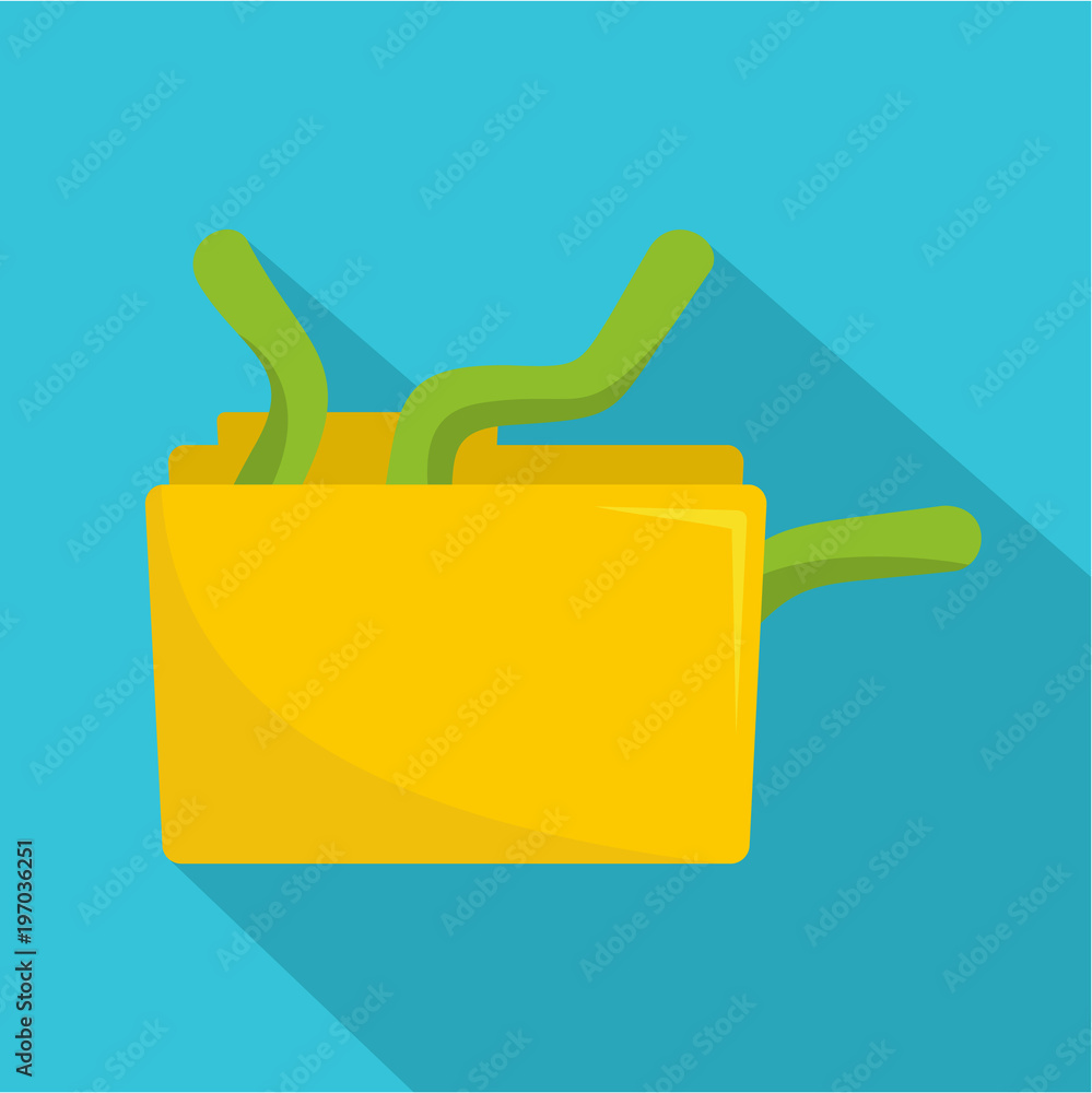 Poster worm in file icon. flat illustration of worm in file vector icon for web