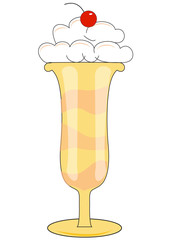 Glass with ice cream