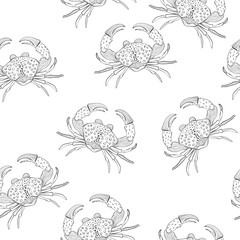 Vector Seamless Pattern with Crabs