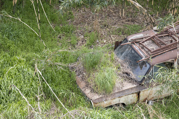 捨てられた廃車