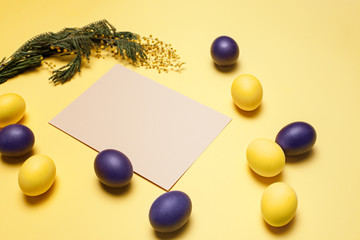 Beautiful easter table setting composition.