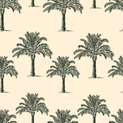 seamless background of the palm trees