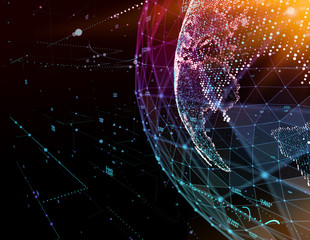 Earth, representing global network connection, international meaning. 3d illustration
