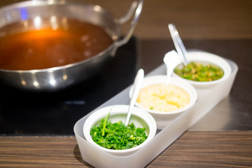 Set of sauce for shabu shabu style